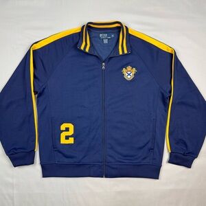 Vtg Polo Ralph Lauren Mens Track Jacket XL Y2K Crest Navy Blue Full Zip C7